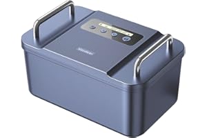 VAYDEER Security Lock Box with Timer –Safe Storage Box with Handles, LCD Display, Customisable Lock Time, USB-C Emergency Power – Portable Lock Safe for Phone, Medication, Valuables