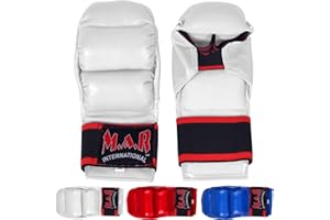 MAR INTERNATIONAL MAR | Karate Wuko Mitts, Karate Bag Gloves with Flexible Wrist Closure, Semi-Contact Gloves Rex Leather Gloves for Kickboxing, Muay Thai, MMA, & Taekwondo - Unisex, Adults/Kids (Small to X-Large)
