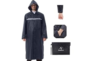 IOUTDOOR PRODUCTS ioutdoor Impermeabile Poncho, con Tasche / Strisce Riflettenti / Cappuccio Coulisse/Cerniera/Bottone, Morbido, Resistente All'abrasione, Antistrappo