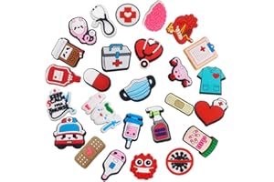 Rebanky Zawieszki do butów, medyczne, pielęgniarskie, do chodaków, butów, dekoracja, stetoskop, zawieszki do butów, dla dzieci, dziewcząt, chłopców, nastolatków, mężczyzn, kobiet, dorosłych, 26 szt