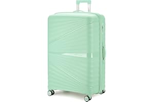 Aerostar 32” Extra Large Lightweight PP Hard Suitcase 4 Silent Spinner Wheels Check-in Luggage Integrated Safe and Secure TSA Lock (Mint Green, 117 Litre)
