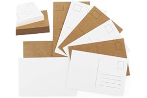 Mocraft 120 Blank Postcards Kraft Paper & White DIN A6 Postcard Paper for DIY Postcards Blank Greeting Card for DIY Crafts Graffiti Message