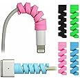 STRIFF 10 Pieces Highly Flexible Silicone cable protectors, charger cable protector, charger protector, wire protector, cable protector, charging cable protector (Multicolor)