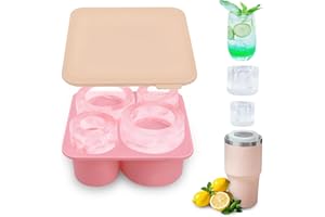 LUOJINYI Eiswürfel-Form für Stanley-Cup mit Deckel, 4-Fach-Silikon-Form für Cocktails/Whisky/Getränke/Kaffee, BPA-Frei