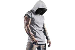 Cabeen Homme Debardeur à Capuche Sport Musculation Tank Top sans Manches Maillot Sleeveless T-Shirt Fitness Bodybuilding Sweats de Running