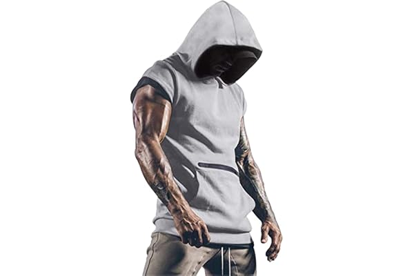 Cabeen Homme Debardeur à Capuche Sport Musculation Tank Top sans Manches Maillot Sleeveless T-Shirt Fitness Bodybuilding Sweats de Running