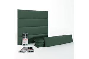 ‎MOLLIS HOMELIKE INTERIORS Mollis Wandpaneel, gepolsterte Moderne 3D Dekoration, Wandverkleidung, Akustik Wandkissen, schallabsorbierend, Kopfteil für Betthaupt, Wohnzimmer, Dekowand, Rechtecke 15x60 cm, Set 8 Stück