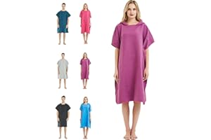 willceal Changing Robe Towel with Hood for Surfing Open Water Swimming Microfiber Wetsuit Changing,Quick Dry& Light Weight,One Size Fit All (Purple)