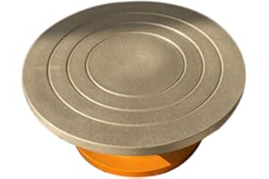 Juwaacoo Plateau tournant multifonction en argile pour sculpture de poterie - Orange + argenté