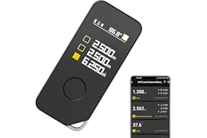 HOTO Medidor Láser Pro con Bluetooth, USB-C Recargable, 5 Modos, Pantalla LED a Color, 850 mAh, 0.05-50m, Unidad M/Ft/in, Herramienta de Medición Láser de Alta Precisión con Regla Virtual