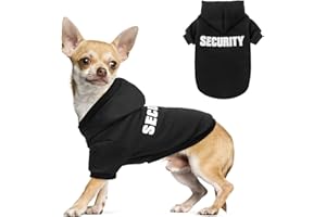 SCENEREAL Security Dog Hoodie Sweaters for Small Medium Large Dogs, Brushed Fleece Dog Clothes with Hat,Soft Cotton Winter Spring Coat All Weather Clothes, Classic Halloween Costume with Leash Hole