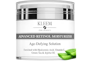 KLEEM ORGANICS Crema Viso Antirughe Acido ialuronico con Retinolo e Collagene - Eletta Miglior Crema Antirughe Donna e Uomo per Rughe, Macchie Scure e Linee Sottili - 50ml