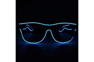 NIWWIN LED glasses, cyberpunk LED glasses, flexible wire neon glasses, flashing LED sunglasses costumes for cosplay, bar, club, party glasses, gift, party gadgets, EDM, Halloween