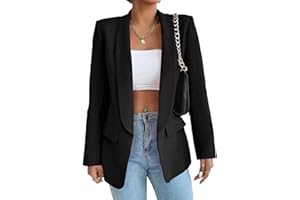 LIAOPUFUS Donna Blazer Slim Fit Maniche Lunghe Tuta con Risvolto Giacca da Ufficio Business con Tasche e Vari Colori Stile Casual Classico