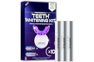 DENTELO 32 LED Teeth Whitening Kit with 3 Teeth Whitening Pens-20 Whitening Sessions-Zero Sensitivity Formulated by Dentists-Teeth Whitening Light for White Teeth, Teeth Whitener, Teeth Whitener Gels