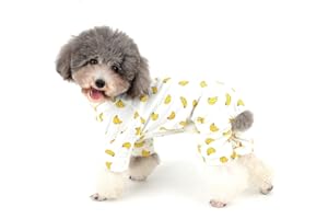 Ranphy Pijama de algodón para perro, adorable estampado para perro, lindo patrón de plátano, pijama de estilo británico, ropa de pijama talla XL