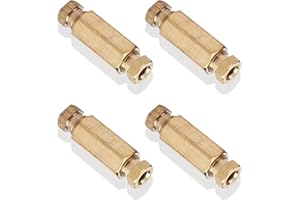 BEEHUG 12 PCS Copper Brake Pipe Fittings, Durable Brass Nut Fittings Set, 4mm Fitting Pipe Brass Inverted Flare Brake Line Assortment, Secure Brakes Line Connections for Automotive System(4 Unions 8 Nuts)