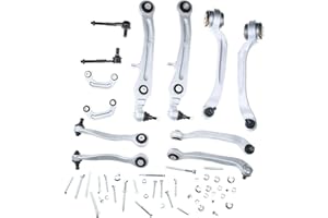 Frankberg 8x Braccialetto di ricambio+2x testa di tirante+2x Asta di accoppiamento Asse anteriore Compatibile con A8 4E2 4E8 Tutti i motori Auto di lusso 2002-2010 Sostituisci# 4E0407694N