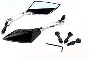 GOZAR Specchietti Retrovisori Laterali Moto Compatibile con Yamaha/Honda/Suzuki/Kawasaki - Nero