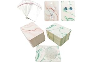 DUGYIRS 200 Pièces Cartes D'affichage de Boucles D'oreilles Porte-Cartes D'affichage en Papier Kraft pour Emballage Colliers Boucles d'oreilles Affichage de Bijoux (Vert, Rose)