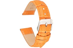 GL LEATHER ACCESSORIES Ladies Women's Crocodille Embossed Genuine Leather Watch Strap 19 Colours