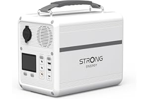 STRONG P500 Station d'Énergie Portable, Batterie LFP 460,8Wh, Générateur Solaire 500W Peak, Charge Solaire/DC/Voiture, Technologie MPPT, Protection BMS, QC3.0+PD100W pour Camping, Voyage et Urgences