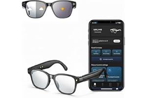 TULILUT AI Smart Glasses with 8MP Camera, Bluetooth Sunglasses for Men, Real-Time Translation, Voice Assistant, Open-Ear Music & Calls, Dual Mic Noise Reduction, UV Protection, Smart Color-Change Lenses