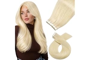 Moresoo Tape Extensions äkta hår blonda förlängningar äkta hår tejp #60 20 stycken 50 g