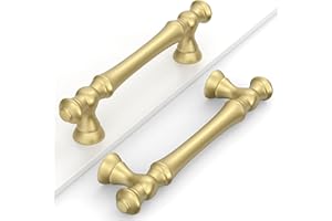 Coinkoly 10 Pack Brushed Gold Cabinet Pulls - 96MM Hole Centers Kitchen Cabinet Handles - UK0001