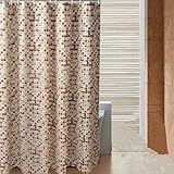 Health UK shower curtain- Cortinas opacas de la cortina del mosaico de Brown amarillo creativo espesaron el cuarto de baño de EVA Cortina de ducha de perforación libre impermeable y el moho welcome ( Tamaño : 150cm*180cm )
