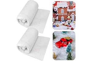 REFORUNG 2 Pcs Weihnachten Schneedecken Set Künstliche Schneedecke Gefälschte Weiße Flauschige Kunstschnee-Decke Dicke Künstliche Schneematte für Weihnachten Dorf Hintergrund Dekorationen (240 x90CM)