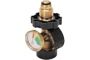 Aoutecen Propan-Tankanzeige Füllstandsanzeige, farbcodiertes Zifferblatt Lange Lebensdauer Propan-Tankadapter Leckerkennungsfunktion Sicherer Schutz Stabil für Gasarbeiten