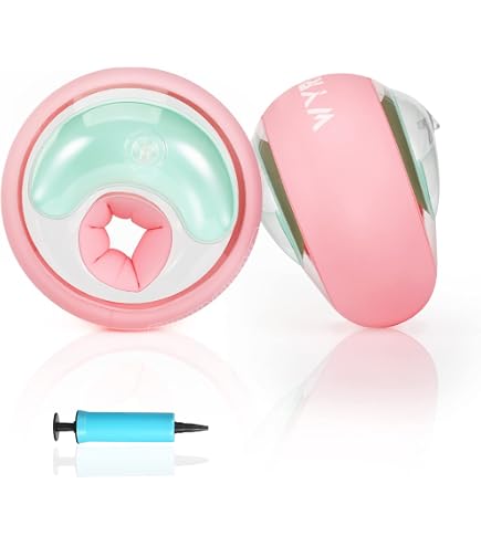 Brassards Piscine Enfant 1-6 Ans (10-25kg) – 3 Chambres à Air Indépendantes – Transparent Et Fluo – Pompe Incluse – Sécurité Et Confort