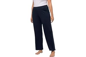 Ulla Popken Damen große Größen Übergrößen Plus Size bis 68, Jersey-Hose, Jogginghose, Sporthose, gerade Form, Eingrifftaschen & Stretch Bund 640831
