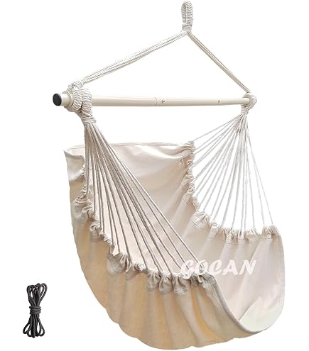 Fauteuil Suspendu Bohème Sans Armature - Pour Intérieur/extérieur, Capacité 120 Kg, Diamètre 80 Cm, Coton - 6