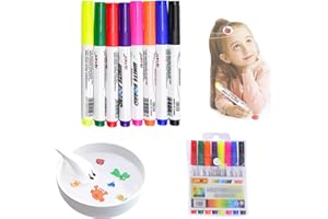 ANYINGKAI Magiczny długopis do malowania wodnego, magiczny długopis do malowania akwarelowego, magiczny pływający pisak, zmywalny marker dla dzieci (8)