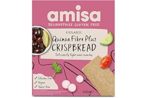 Amisa Quinoa Fibre Crispbread, 100g - Gluten-Free, High Fibre, Organic, Vegan-Friendly