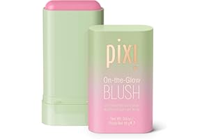 Pixi On The Glow Blush Cheektone, rubor hidratante en barra con color, reactivo al pH, con ginseng y extractos de aloe vera, para mejillas y labios, 19 g 0,6 oz, sin parabenos
