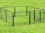 WOLTU HT2031m1 Welpenauslauf Absperrgitter Welpenzaun Freigehege Laufgitter Hunde Welpen 8 Elemente Metall 61x77cm - 5