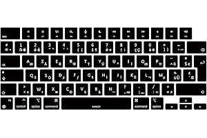 MiNGFi Protection Clavier Silicone Français AZERTY pour MacBook Pro/Max 14/16" M1-M4(A3112 A3401 A3185 A2485 A2780 A2991 A3403 A3186) Air 13,6/15,3" M2-M4(A3113 A3240 A2941 A3114 A3241) EU/ISO - Noir