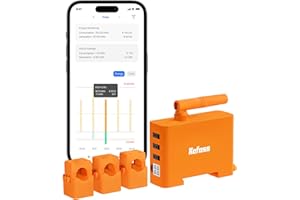 Refoss EM06P Contatore Energia Elettrica WiFi a 3 Canali 120A, Misuratore Consumo Elettrico con API Aperta, MQTT, Webinterface HTTP, Compatibile con Home Assistant, per Impianti Balcone, PV