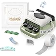 Makeid Q1 Label Maker Machine with Tape HD(300dpi), ONE-Click Time Printing Bluetooth Label Makers for Home Office, Compatible with iOS & Android - Clear Prints, Multiple Templates Font, Retro Design