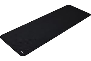 ‎AMAZON BASICS Amazon Basics Yogamatte, rutschfest, extra dick, Pilates-Gymnastikmatte, 183 x 61 x 1 cm, Schwarz