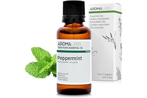 Aroma Labs - Menta Piperita - Aceite Esencial Orgánico - Quimiotipado y Certificado AB - 30 mL
