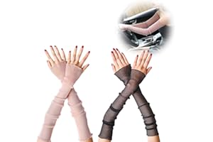 LJFEA 2 paia di manicotti da braccio freddi da donna con polsini di protezione solare, ragazze in pizzo traspirante e antiscivolo, manicotti sportivi da braccio