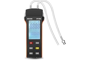 SURLABA Manómetro Medidor Presión de Gas, Differential Pressure Gauge Digital Rango Medición 6Psi con 11 Unidades Seleccionables, Probador Vacío Aire para Presión Diferencial 1-2 Tuberías, HVAC, Ventilación