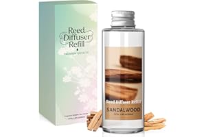 Scent-Hi Reed Diffuser Refill Oil 200ml, Sandalwood Scented Oil Refill for Reed Diffuser, Home Fragrance for Home & Office Decor