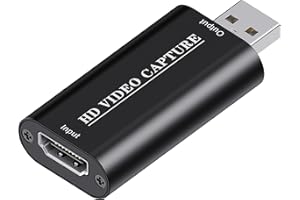 VIXLW Adaptateur hdmi Cartes de Capture Audio vidéo, Carte de Capture de Jeu, 1080p Adaptateur HDMI vers USB, Streaming multimédia, Compatible avec Nintendo Switch, PS3/4, Xbox One