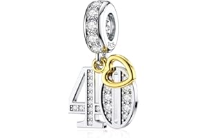 DALARAN Sterling Silver Age Charms pour Pandora 16 18 30 40 50 Years of Love Dangle Charm Plaqué Or Coeur Cadeau D'anniversaire