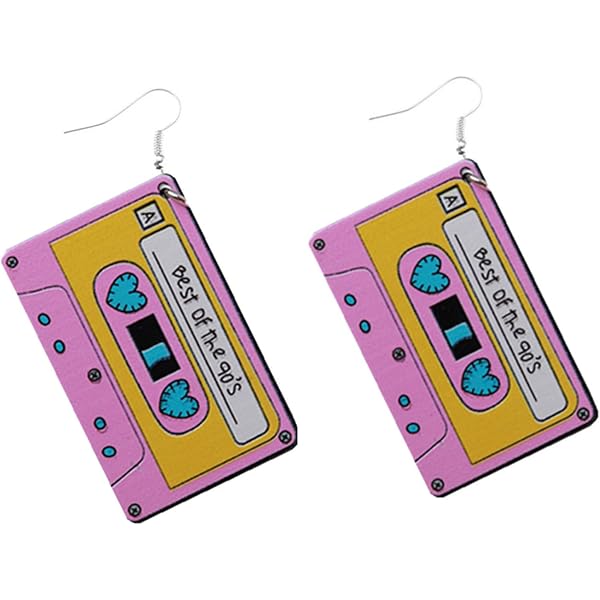 Acrylic 80s 90s Retro Recorder Earrings - Vintage Dangle Earrings For Music Lovers, Lightweight Jewelry Gift - View #4
